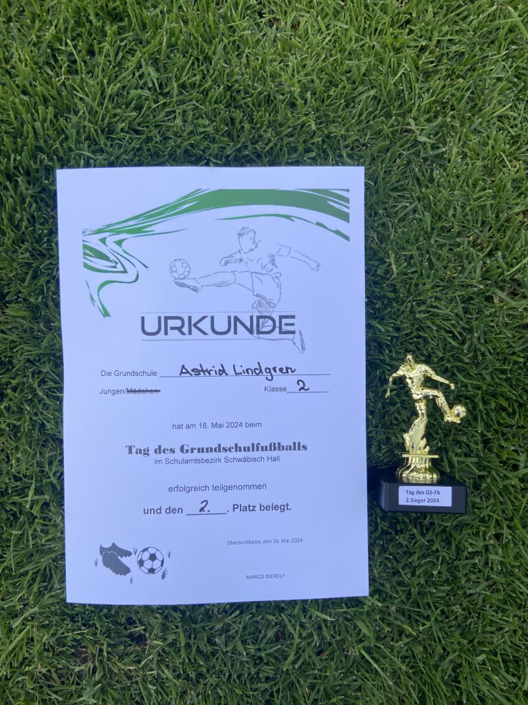 Urkunde und Pokal